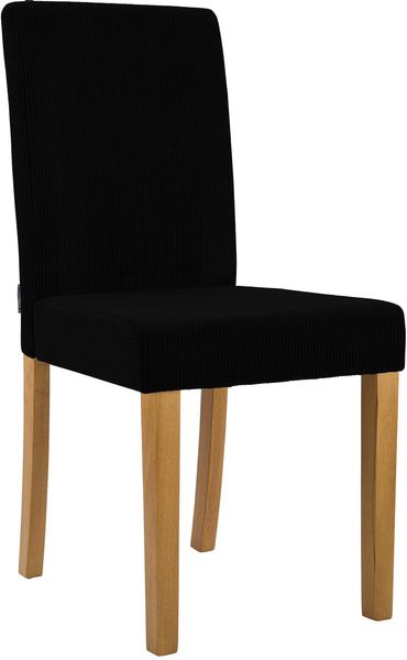 Esszimmerstuhl DALAN - Cord Schwarz 41x47x91 cm Antik-Hell | Essstühle Esszimmerstühle Küchenstühle Wohnzimmerstühle
