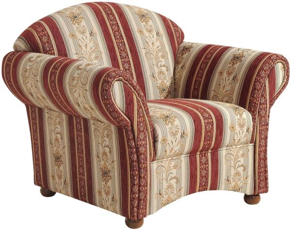 Sessel Kama Bezug Chenille Buche nussbaum dunkel / rot 21537