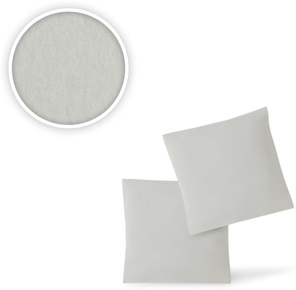Jersey Kissenbezug, 2er Set, Baumwolle, Silber, 80x80 cm Bild 2
