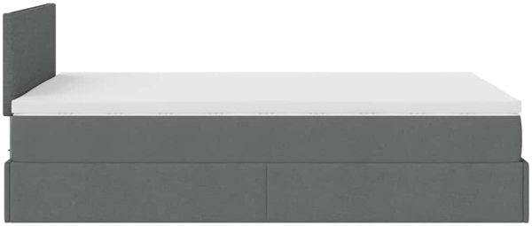 vidaXL Ottomane Bett mit Matratze & LEDs Dunkelgrau 120x190 cm Stoff 3312209 Bild 10