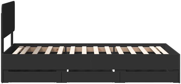 vidaXL Bettrahmen mit Schubladen Schwarz 90 x 200 cm Holzwerkstoff 3412221 Bild 9