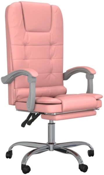 vidaXL Bürostuhl mit Massagefunktion Rosa Kunstleder, Drehbar [349671]
