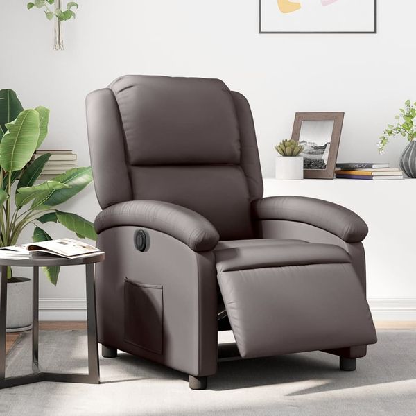 vidaXL Relaxsessel Elektrisch Dunkelbraun Echtleder 3204255