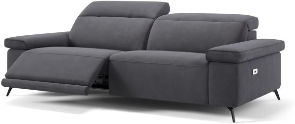 Sofanella Stoffsofa URBANA Dreisitzer Relaxsofa italienisch in Dunkelgrau S: 210 Breite x 114 Tiefe