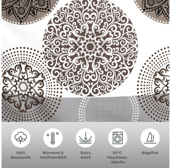 my home Bettwäsche Tesso in Gr. 135x200, 155x220 oder 200x200 cm, Biber, 2 teilig, Bettwäsche mit Ornamenten und in verschiedenen Qualitäten Bild 2