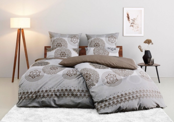 my home Bettwäsche Tesso in Gr. 135x200, 155x220 oder 200x200 cm, Biber, 2 teilig, Bettwäsche mit Ornamenten und in verschiedenen Qualitäten Bild 5