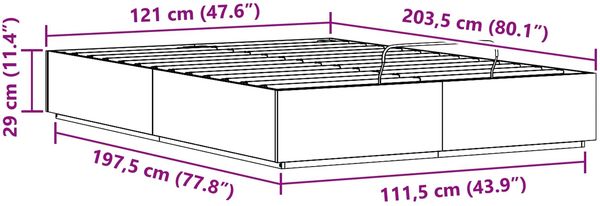 vidaXL Ottoman Bettgestell Natur 120 x 200 cm Massives Kiefernholz 3418747 Bild 12