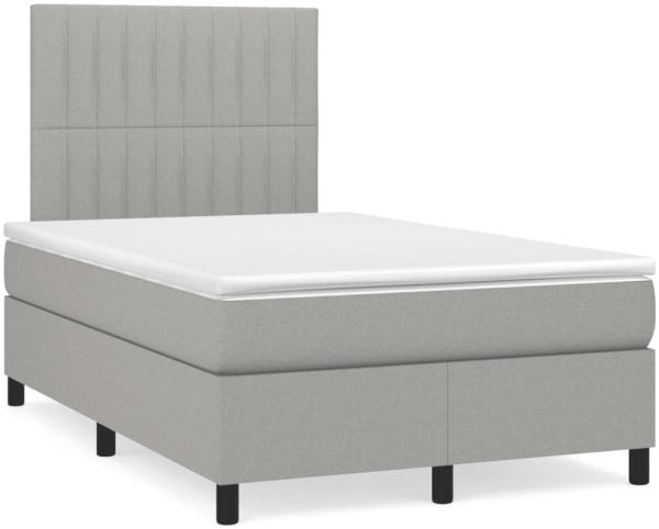 vidaXL Boxspringbett mit Matratze Hellgrau 120x190 cm Stoff 3269895