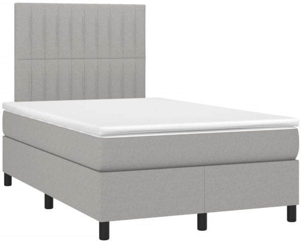 vidaXL Boxspringbett mit Matratze Hellgrau 120x190 cm Stoff 3269895