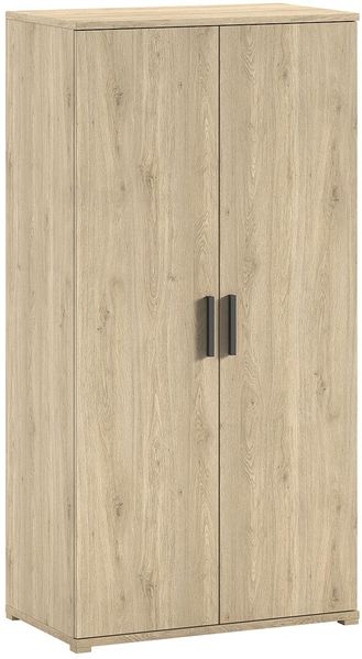 Kleiderschrank Sam 100.5 x 199.2 x 59 cm Eiche Melamin Dekor Metall Natur