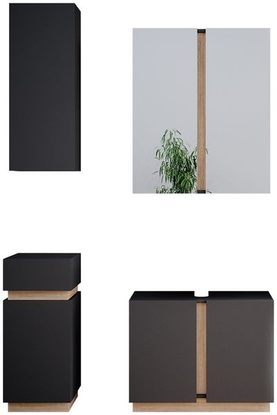 Badmöbel-Set Gloria Anthrazit 4 Teile Vicco