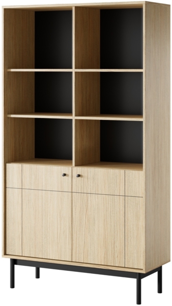 Selsey 'Japandies' Bücherregal, Eichenholzoptik, ca. 185 x 104 x 39 cm Bild 3