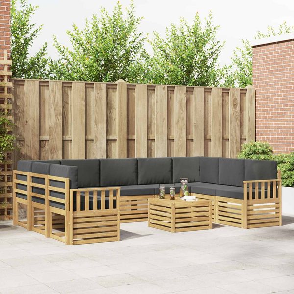 vidaXL Outdoor-Sofagarnitur 8 pcs Weiß und Anthrazit 59 x 59 x 37 cm 3392537