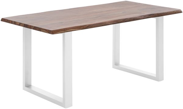 Esstisch Massivholz Palisander 170x90 cm Baumkante Holztisch Bullwer braun weiß massivum rechteckig Küchentisch Esszimmertisch