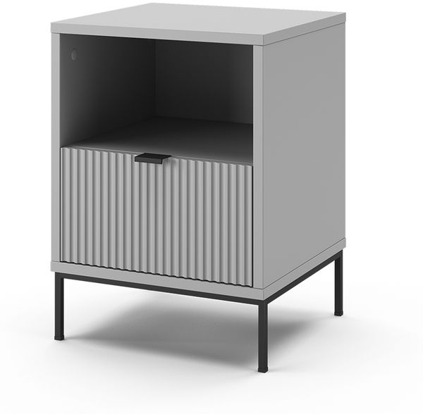 Nachttisch Eliza Grau 40 x 55 cm mit 1 Schublade Vicco