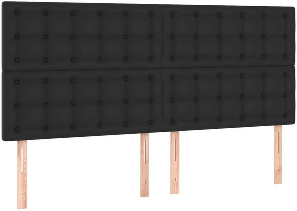 Bettgestell mit Kopfteil Kunstleder Schwarz 200x200 cm [3125591] Bild 9