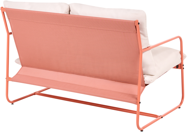 FORMELLO 4-Sitzer Gartensofa Set Korallenrot Metall mit Tischen Bild 6