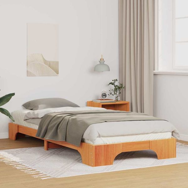 vidaXL Bettrahmen Braun 100 x 220 cm Massives Kiefernholz 872919