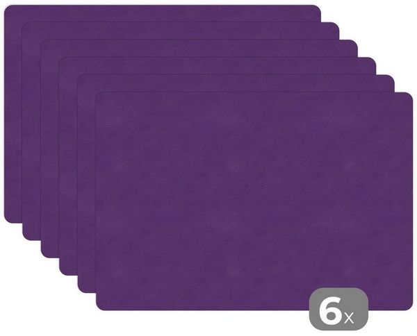 MuchoWow Platzset Leder - Lila - Tierhaut, (6-St), Platzsets, Tischset, Abwaschbar, Tischsets, Platzdeckchen