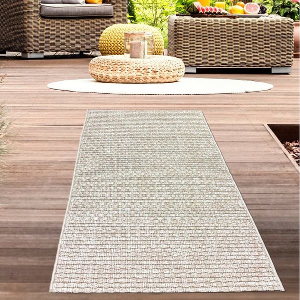 Carpetia Outdoorteppich Außenteppich Balkon wetterbeständig flachgewebe unifarben in beige, rechteckig