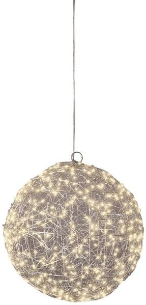 Lumineo Weihnachtsbeleuchtung LED-Kugel, Metall silber, 28 cm Durchmesser, mit 400 LEDs
