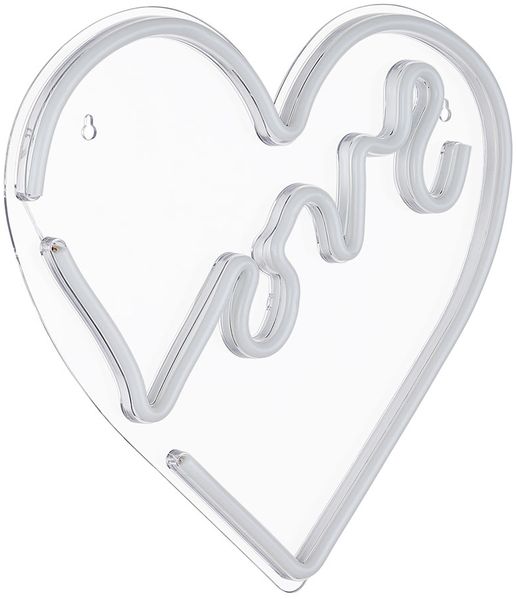 LED Wandleuchte, Wand-Deko, Herz, USB Kabel, L 35 cm