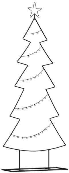 vidaXL Metall Weihnachtsbaum mit Ständer Schwarz 150 cm Stahl 42019189
