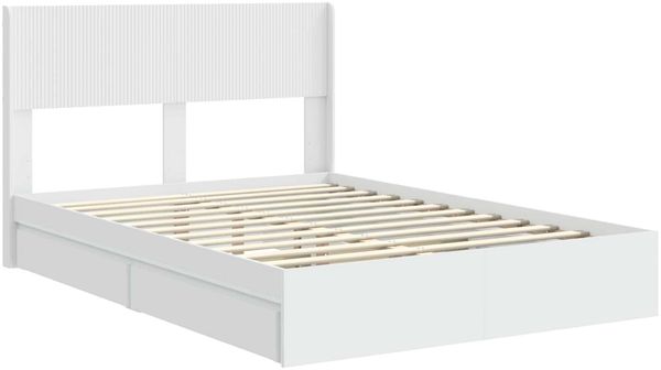 vidaXL Bettgestell mit Stauraum und Kopfteil Weiß 140 x 200 cm 3414377 Bild 4