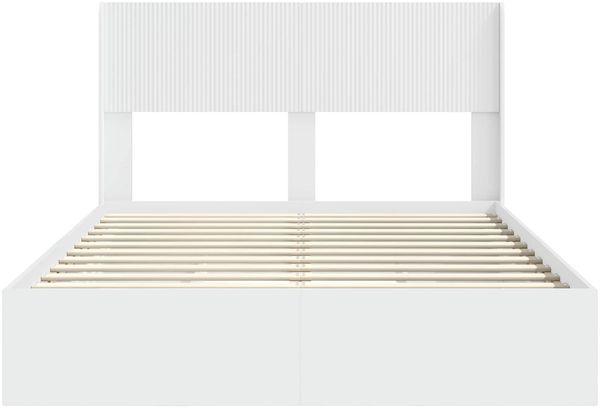 vidaXL Bettgestell mit Stauraum und Kopfteil Weiß 140 x 200 cm 3414377 Bild 6