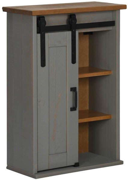 vidaXL Hängeschrank HALDEN mit Schiebetür Grau 49x22,5x70 cm Kiefer 4018439