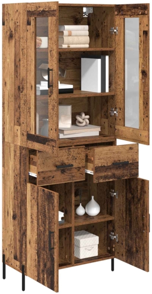 vidaXL Highboard Wandmontiert Altholz 69,5 x 34 x 180 cm Holzwerkstoff 3415652 Bild 2