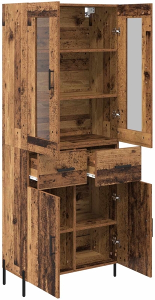 vidaXL Highboard Wandmontiert Altholz 69,5 x 34 x 180 cm Holzwerkstoff 3415652 Bild 4