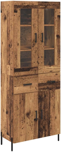 vidaXL Highboard Wandmontiert Altholz 69,5 x 34 x 180 cm Holzwerkstoff 3415652 Bild 1