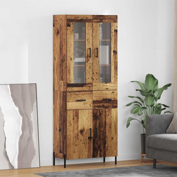 vidaXL Highboard Wandmontiert Altholz 69,5 x 34 x 180 cm Holzwerkstoff 3415652