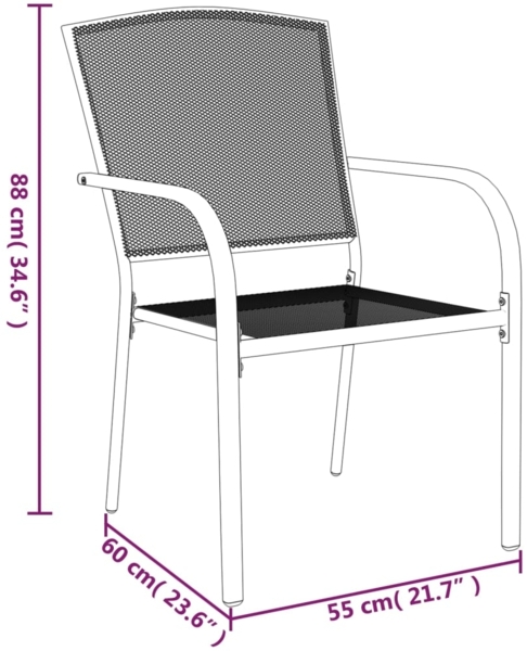 vidaXL 5-tlg. Garten-Essgruppe Anthrazit Stahl 3187972 Bild 8