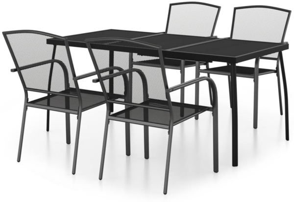 vidaXL 5-tlg. Garten-Essgruppe Anthrazit Stahl 3187972 Bild 1