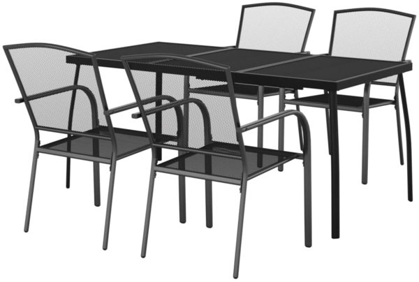 vidaXL 5-tlg. Garten-Essgruppe Anthrazit Stahl 3187972 Bild 2