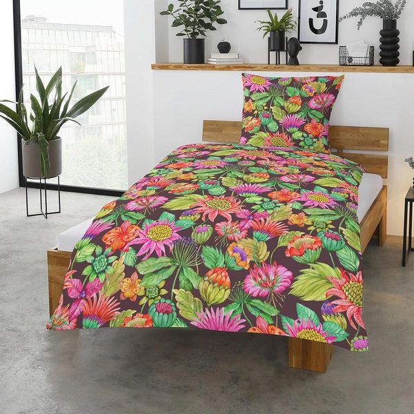 Traumschlaf Satin Bettwäsche Lisanne bunt|135x200 cm + 80x80 cmTraumschlaf Satin Bettwäsche Lisanne bunt