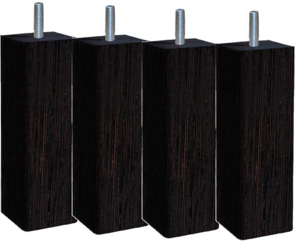 Margot – Douceur skandinavischen quadratisch Set 4 Füße für Lattenrost Holz 5 x 5 x 18 cm, Holz, Wenge, 5 x 5 x 18 cm