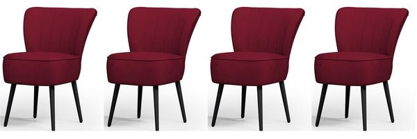 Muffo Stuhl LADY (4 St), Massiver gepolsterter Sitz, elegante Holzbeine