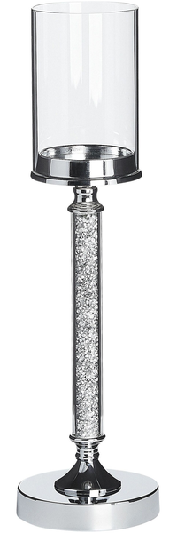 Kerzenständer ABBEVILLE Glas 48 cm Silber