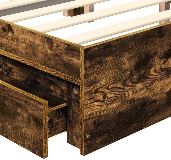 vidaXL Aufbewahrungsbett Beton Grau 135 x 190 cm Holzwerkstoff 3411576 Bild 11