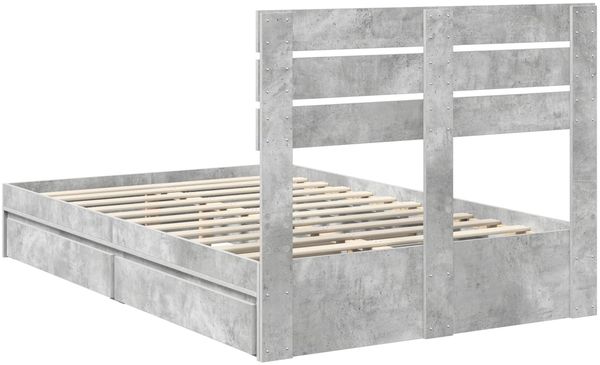 vidaXL Aufbewahrungsbett Beton Grau 135 x 190 cm Holzwerkstoff 3411576 Bild 10