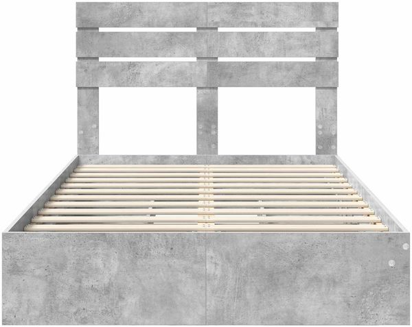 vidaXL Aufbewahrungsbett Beton Grau 135 x 190 cm Holzwerkstoff 3411576 Bild 8