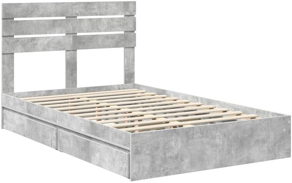 vidaXL Aufbewahrungsbett Beton Grau 135 x 190 cm Holzwerkstoff 3411576 Bild 4