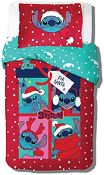 Lilo and Stitch Weihnachtsbettwäsche Kinderbettwäsche STITCH241504 135x200 cm + 80x80 cm