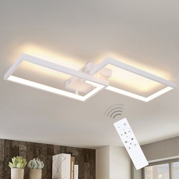 Nettlife LED Deckenleuchte Stufenlos dimmbare LED-Deckenleuchte, Dimmbar mit Fernbedienung, LED fest integriert, Warmweiß, Neutralweiß, Kaltweiß, für Wohnzimmer Schlafzimmer Küche Esszimmer Arbeitszimmer