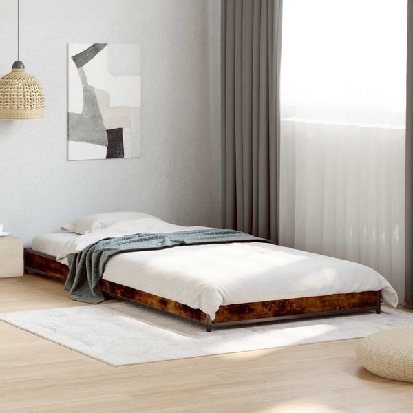 vidaXL Bettrahmen Geräucherte Eiche 80 x 200 cm Holzwerkstoff 8009144