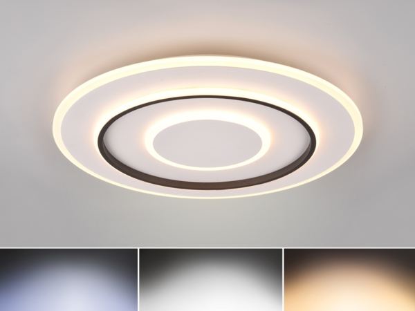 Reality LED Deckenleuchte Jora Ø 60 cm weiß matt 55 W warmweiß-kaltweiß dimmbar