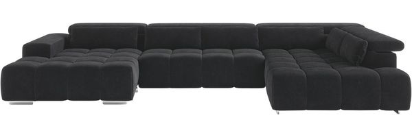COTTA Wohnlandschaft Orion U-Form, mit Kopfteilverstellung & 6 Nierenkissen